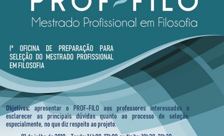Iª OFICINA DE PREPARAÇÃO PARA SELEÇÃO DO MESTRADO PROFISSIONAL EM FILOSOFIA